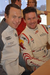 Der Iversheimer Audi-Rennfahrer Frank Stippler (links) mit seinem neuen Markenkollegen Felix Baumgartner. (Foto: Reiner Züll)