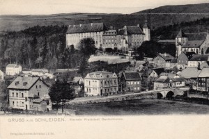 Schleiden, die kleinste Kreisstadt Deutschlands, auf einer Karte von 1905. Bild: Kreisarchiv Euskirchen