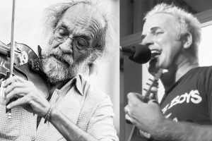 „Klaus, der Geiger“ und Kabarettist „Marco von Heiter bis Wolkig“ wollen im „fLuxus 13“ für Asphaltkultur sorgen. Foto: Veranstalter