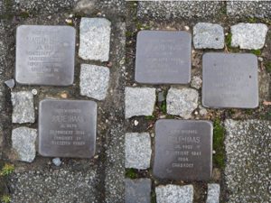Der Gedenkgang führt unter anderem zu Stolpersteinen, die an deportierte und ermordete Juden erinnern.  Foto: Seelsorge in Nationalpark Eifel + Vogelsang