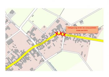 Aufgrund von Kanalsanierungsarbeiten soll die Straße „Am Heidenfeld“ in Zülpich Bürvenich voll gesperrt werden. Grafik: Stadt Zülpich