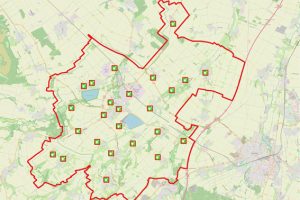 Auf dieser Karte ist gut zu erkennen, dass es im Stadtgebiet Zülpich nun ein flächendeckendes Netz an rund um die Uhr öffentlich zugänglichen Defibrillatoren gibt. Foto: Stadt Zülpich
