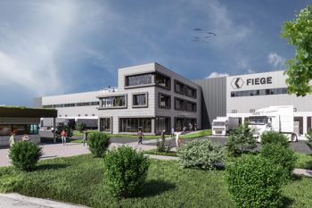 Die Visualisierung zeigt, wie das neue Fiege-Logistikzentrum in Zülpich einmal aussehen soll. (Foto: Fiege)