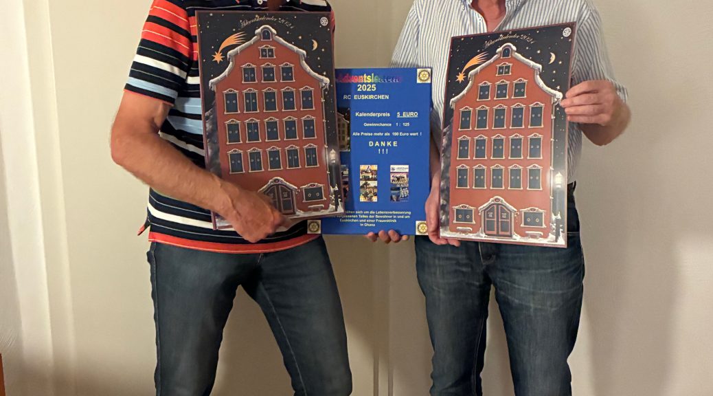 Die Rotarier um (v.l..) Dr. Norbert Golz, Vors. Rotary Förderverein und Dr. Wolfgang Köhler, Präsident Rotary Club Euskirchen, sind startklar und freuen sich auf die Charity-Adventskalenderaktion 2025. Foto: Rita Witt