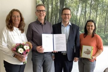 Freuten sich über die neue Kooperation: Kirsten Welsch (v.l.), Thomas Lenzyk, Michael Kreitz und Nicole Flittorf. Bild: Rita Witt