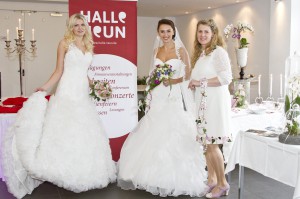 Models präsentierten in der „Halle Neun“ die neueste Brautmode für das laufende Jahr. Bild: Tameer Gunnar Eden/Eifeler Presse Agentur/epa